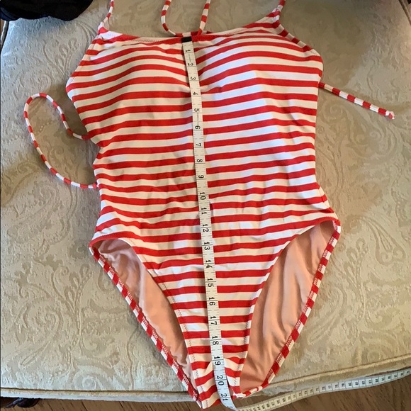 Jcrew tie back striped one piece size 8 - Picture 5 of 7